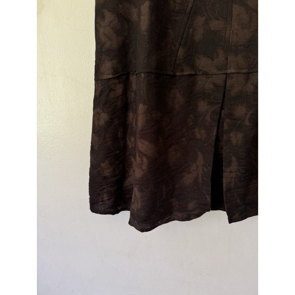 J. Jill Dark Floral Wool Blend A Line Midi Skirt Women’s Size 10 Brown Black - Picture 5 of 7